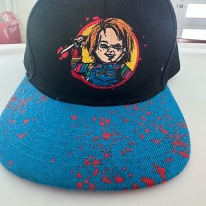 Black and Blue Chucky Graphic Cap